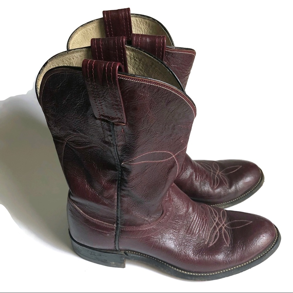Olathe oxblood  mid calf boho cowboy boots